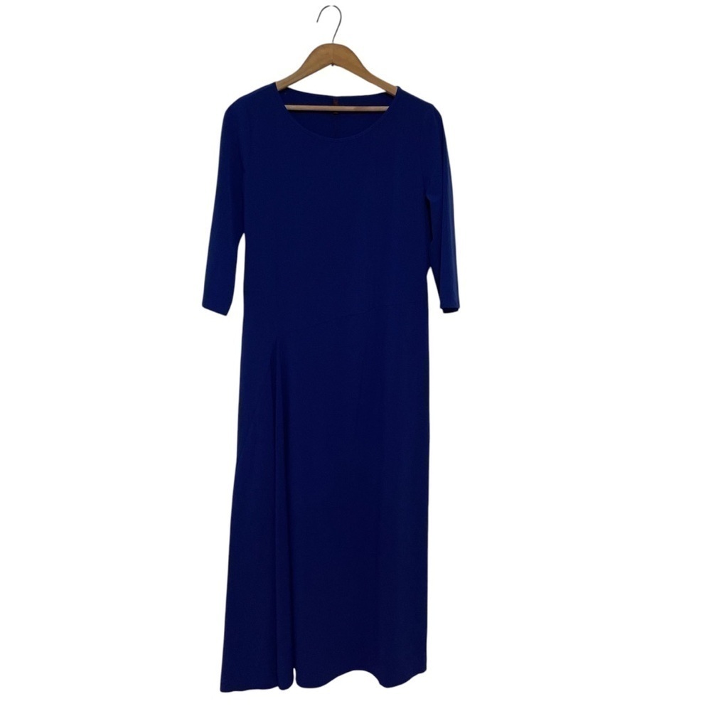 Katharina Hovman NWT Royal Blue 3/4 Sleeve Pleated Midi Maxi Dress Size 8 - Picture 2 of 14